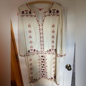 Embroidered Derby Cream Tunic Dress/Top – Size S NEW NWT